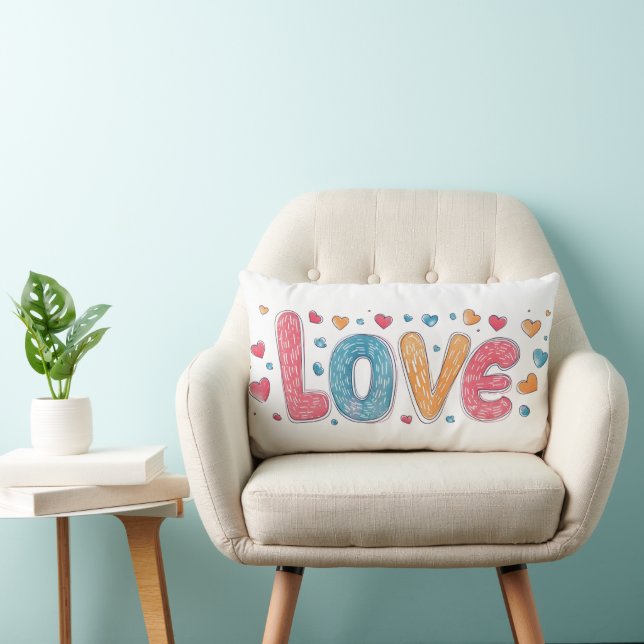 Coussin Rectangle Lote mignon Slogan coloré (Chaise)