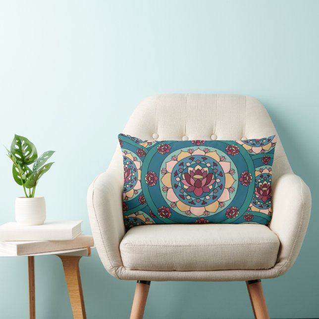 Coussin Rectangle Lotus Mandala Lotus Fleur Floral (Chaise)