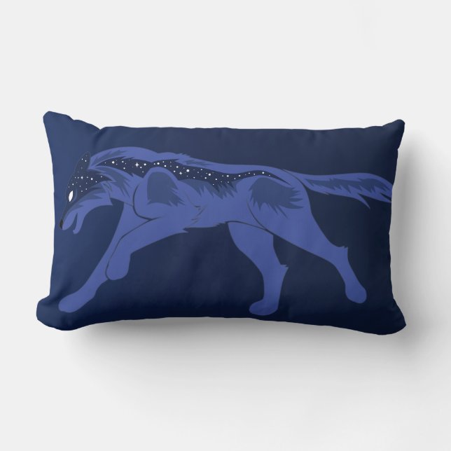 Coussin Rectangle Loup de nuit (Recto)