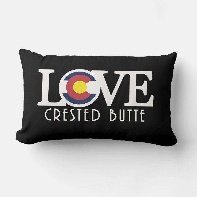 Coussin Rectangle LOVE Crested Butte Colorado (Recto)
