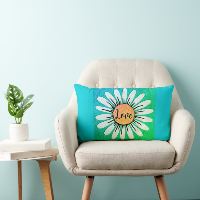 Coussin Rectangle LOVE Cute Daisy (Chaise)