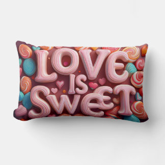 Coussin Rectangle Love Is Sweet Valentine Wedding Typography