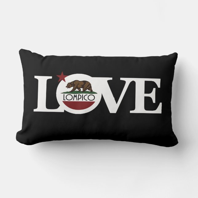 Coussin Rectangle LOVE Lompico Californie (Recto)