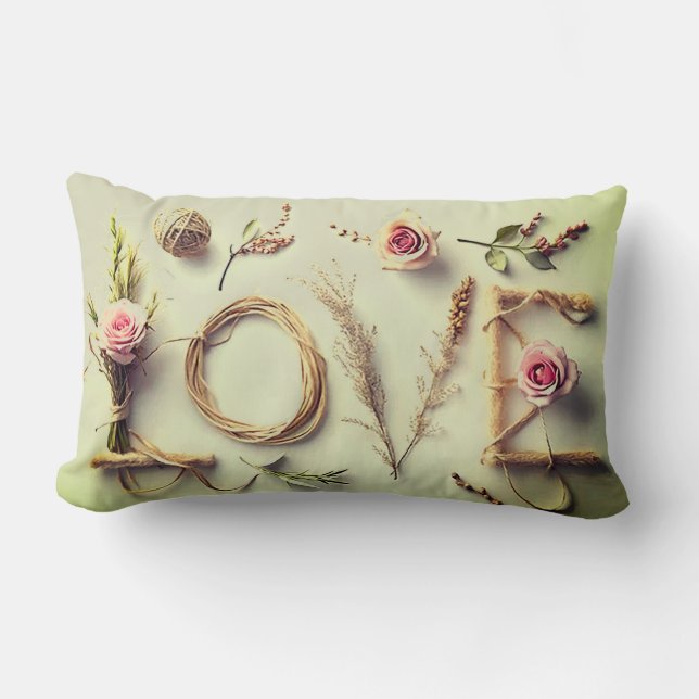 Coussin Rectangle “Love Rose”  (Recto)