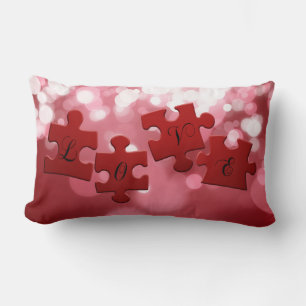 Coussin Rectangle Love Script Puzzle Pièces