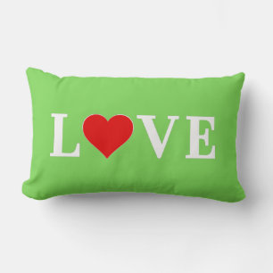 Coussin Rectangle LOVE Trending Lime Green Moderne Élégant