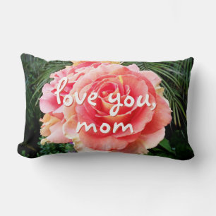 Coussin Rectangle Love You Mom Light Rose Rose Photo Bold Giant