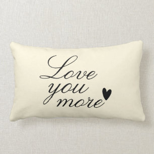 Coussin Rectangle "Love You More" Conception de texte personnalisée