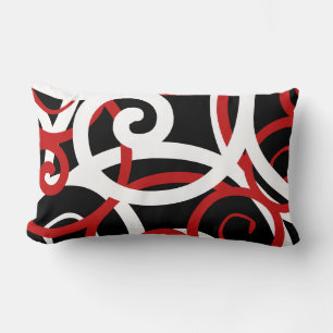 Coussin Rectangle Lumbar Blanc & Noir design moderne abstrait Lumb