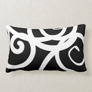 Coussin Rectangle Lumbar Blanc & Noir moderne designer abstrait