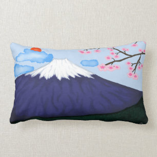Coussin Rectangle Lumière du mont Fuji et carreau réversible fonc