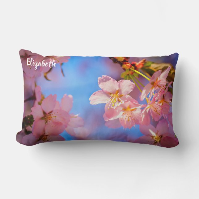 Coussin Rectangle Lumière Du Soleil Sur Les Fleurs Sakura (Recto)