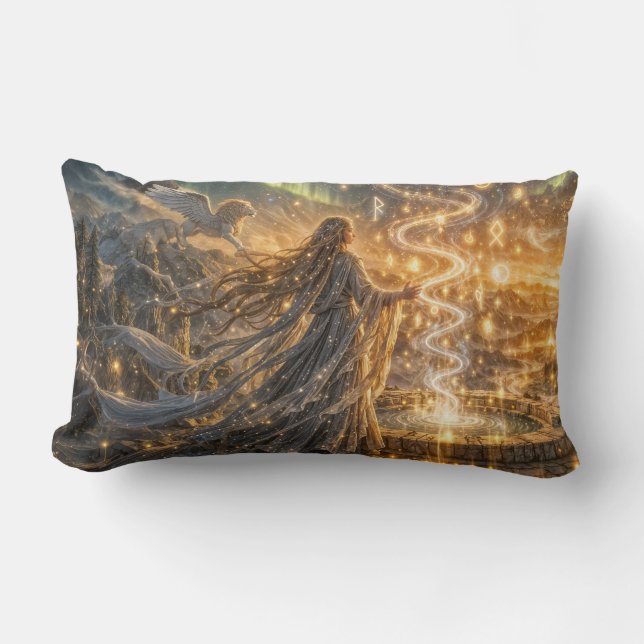 Coussin Rectangle Lumière Fantastique Dorée Elfique – Fantastique Im (Recto)