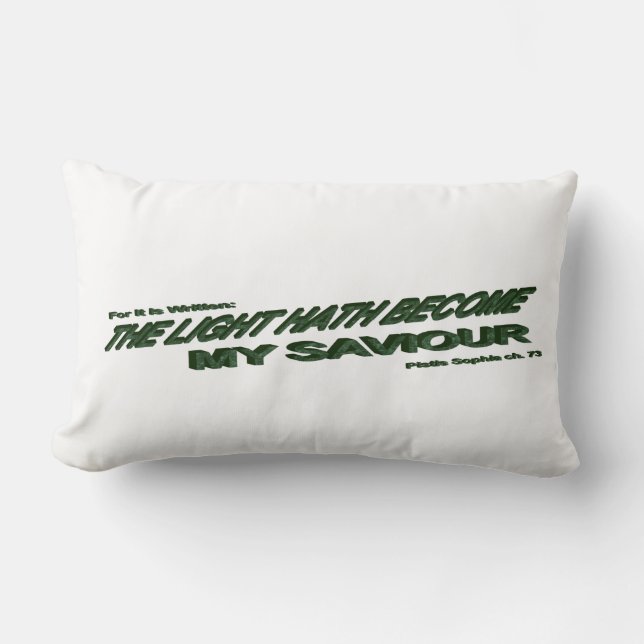 Coussin Rectangle Lumière, tu es devenu mon Sauveur - Vert (Recto)