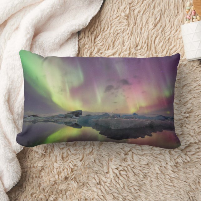 Coussin Rectangle Lumières de l'aurore reflétées dans la lagune (Couverture)