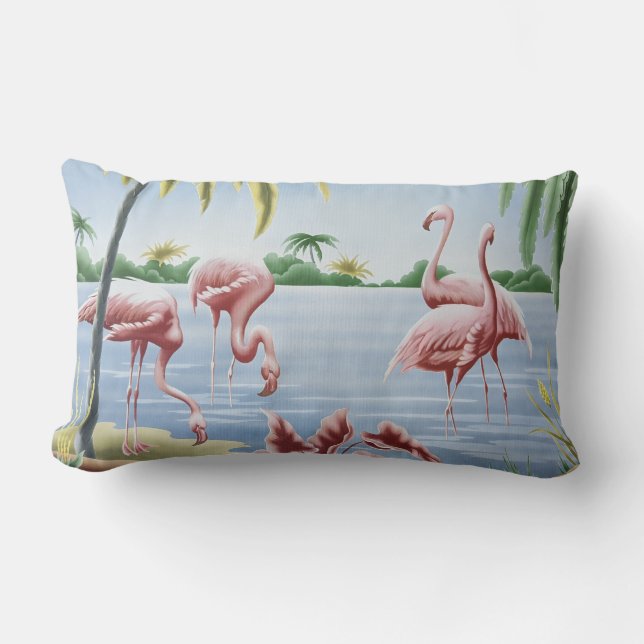 Coussin Rectangle Luminaire Flamant rose Turner vintage (Recto)