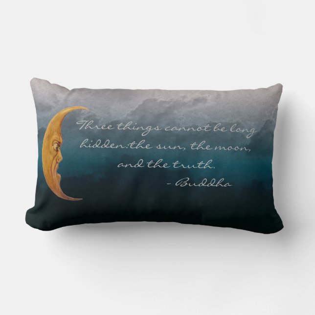 Coussin Rectangle Lune et vérité de Sun de Bouddha (Recto)