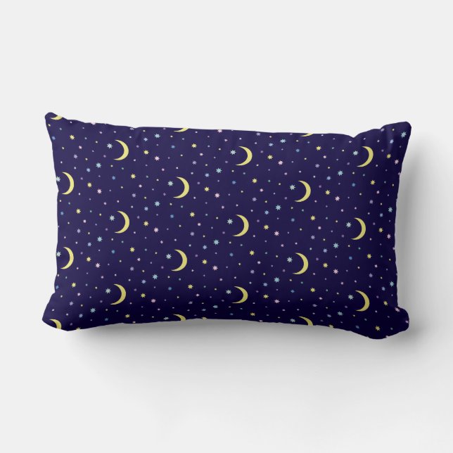 Coussin Rectangle Lunes et étoiles. (Verso)