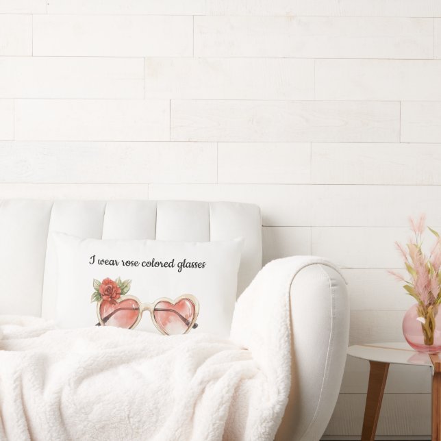 Coussin Rectangle Lunettes de soleil de couleur rose (Canapé)