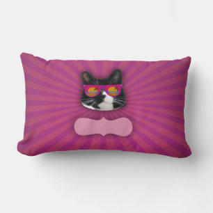 Coussin Rectangle Lunettes de soleil fantastiques Tuxedo Chat Art am