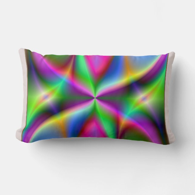 Coussin Rectangle Luster métallique fractal coloré (Recto)