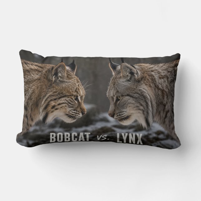 Coussin Rectangle Lynx roux vs. Lynx du Canada (Recto)
