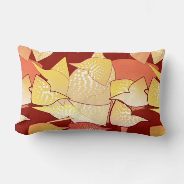Coussin Rectangle "Lys Aliens" Abstrait - Rouille et or (Recto)