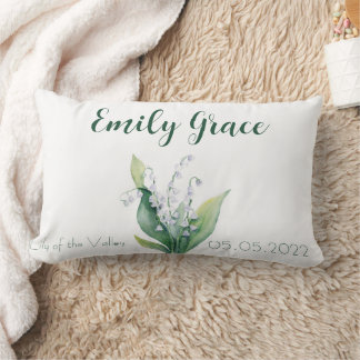 Coussin Rectangle Lys de la vallée mai Fleur de naissance