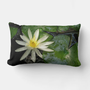 Coussin Rectangle Lys d'eau blanche   Green Lily Pads photo