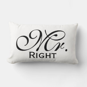 Coussin Rectangle M. Droite Scroll Texte En Noir Et Blanc