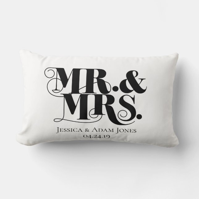 Coussin Rectangle M. et Mme conçoivent, cru, style élégant (Recto)