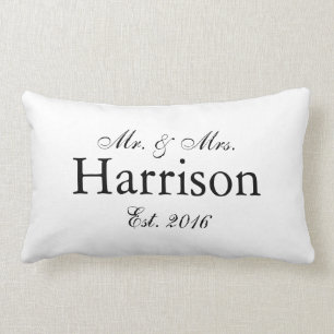 Coussin Rectangle M. et Mme Personalized Wedding Pillow