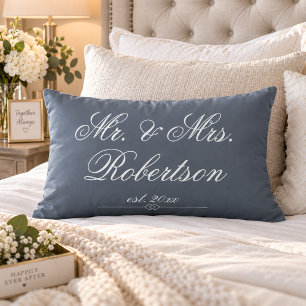 Coussin Rectangle M. Mme Nom est. ardoise de mariage script classe