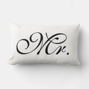 Coussin Rectangle M. Scroll Texte En Noir Et Blanc