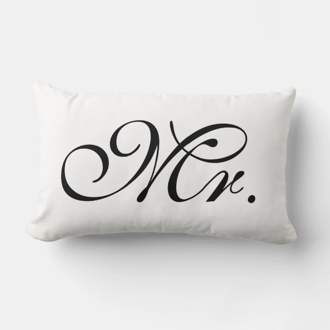 Coussin Rectangle M. Scroll Texte En Noir Et Blanc (Recto)
