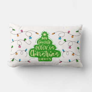 Coussin Rectangle Ma couleur préférée est les lumières de Noël