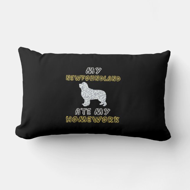 Coussin Rectangle Ma terre-neuve a mangé mes devoirs | Citations de  (Recto)