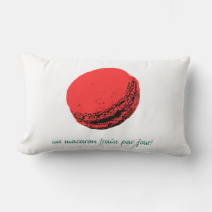 Coussin Rectangle macaron aux fraises