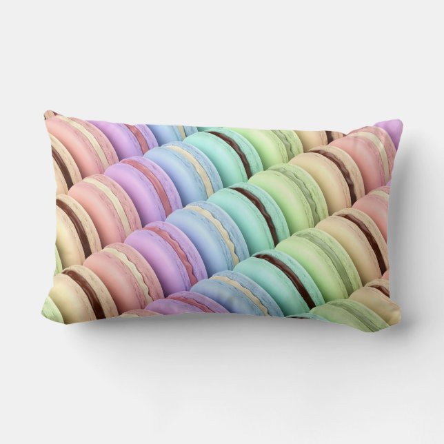 Coussin Rectangle Macarons français aux couleurs et saveurs différen (Verso)