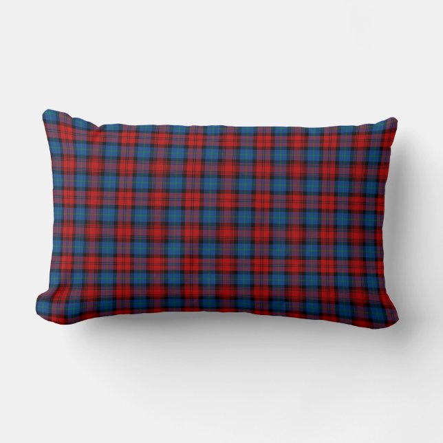 Coussin Rectangle MacLachlan Clan Tartan Royal Blue et Red Plaid (Recto)