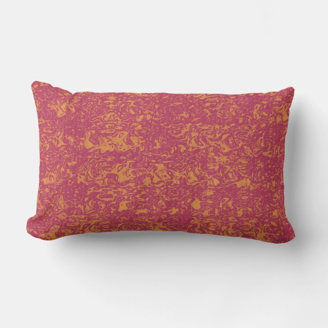 Coussin Rectangle Magenta et orange bouillis (Recto)