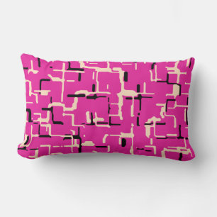 Coussin Rectangle Magenta violet rose jaune noir Motif moderne