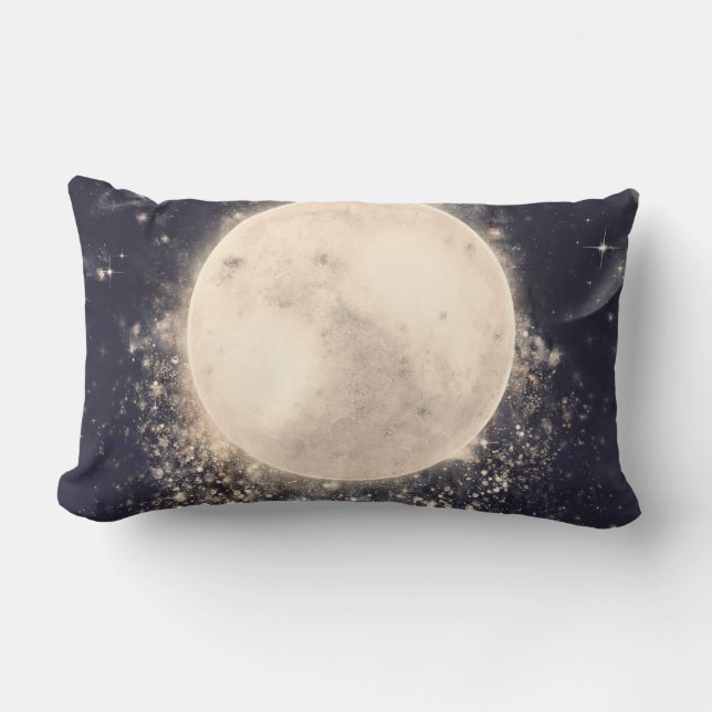 Coussin Rectangle Magie de la Lune de Rêve Étincelles Cosmiques (Recto)