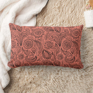 Coussin Rectangle Magnifique motif floral paisley vintage