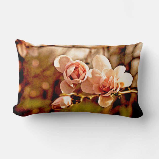 Coussin Rectangle Magnolia Mood en rose (Recto)