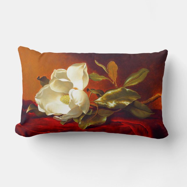 Coussin Rectangle Magnolia sur Red Velvet Martin Johnson Heade (Recto)