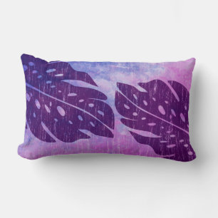 Coussin Rectangle Maikai Hawaiian Monstera Feuille Tie-Dye Mélange