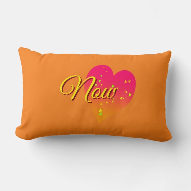 Coussin Rectangle Maintenant cœur  (Recto)