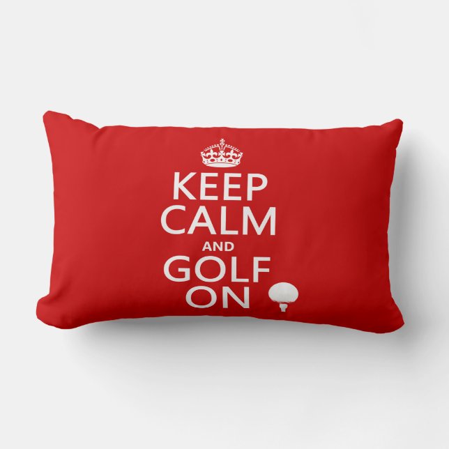 Coussin Rectangle Maintenez le calme et le golf dessus - disponibles (Recto)