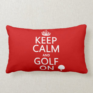 Coussin Rectangle Maintenez le calme et le golf dessus - disponibles